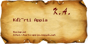 Kürti Appia névjegykártya